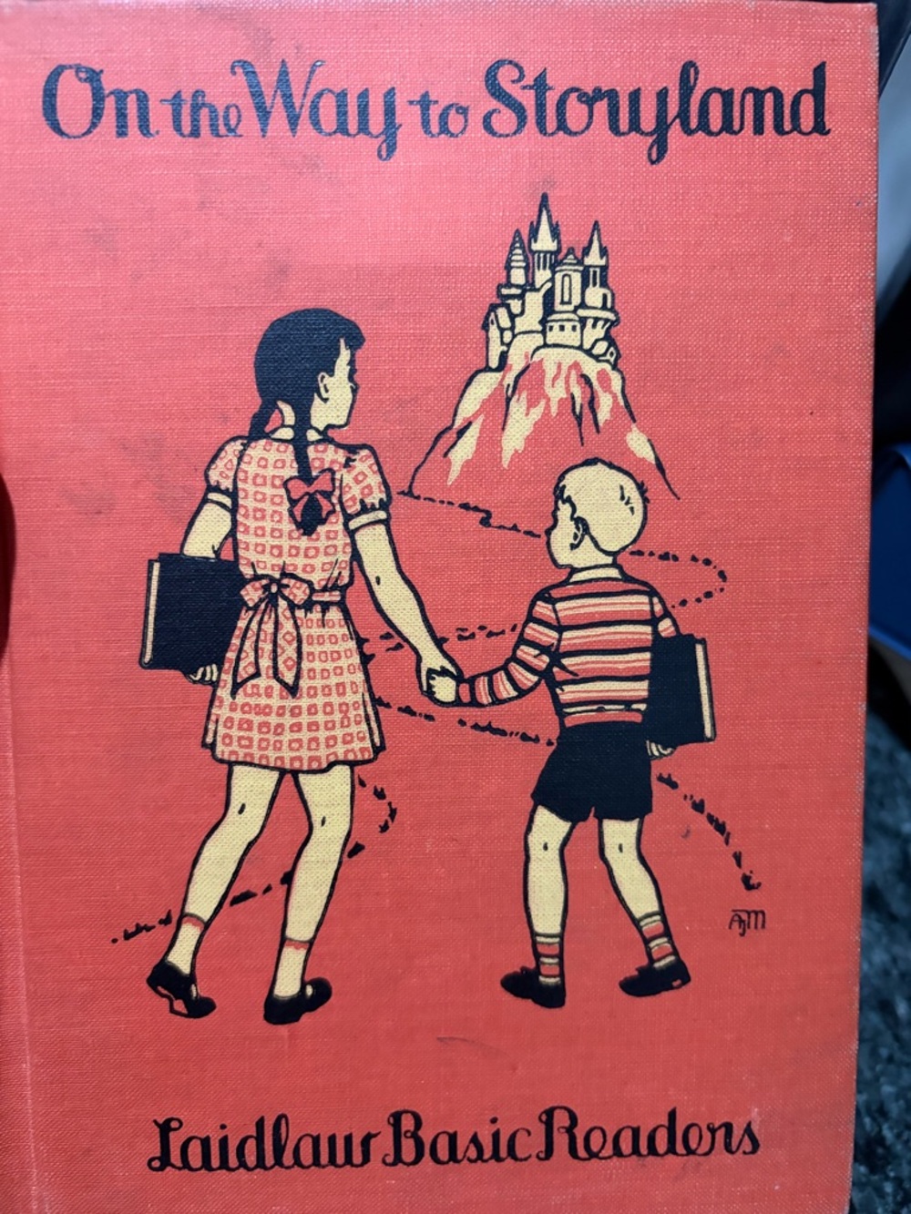 On the Way to Storyland Laidlaw Basic Readers Vintage Book - Coral Red Cover